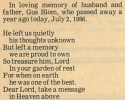 Gus Blom Memoriam
