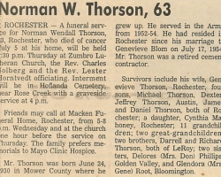 Norman Thorson's Obituary