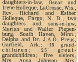 Nellie Holleque Death Notice