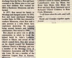 Roland Blom Obituary