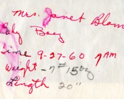 David's Birth Information