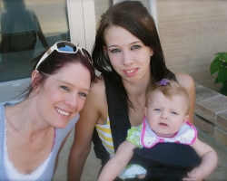 Koey with Mommy and Grandma