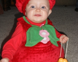 Kloey's 1st Halloween as a "Strawberry"