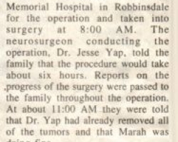 Marah's Surgery Article 1
